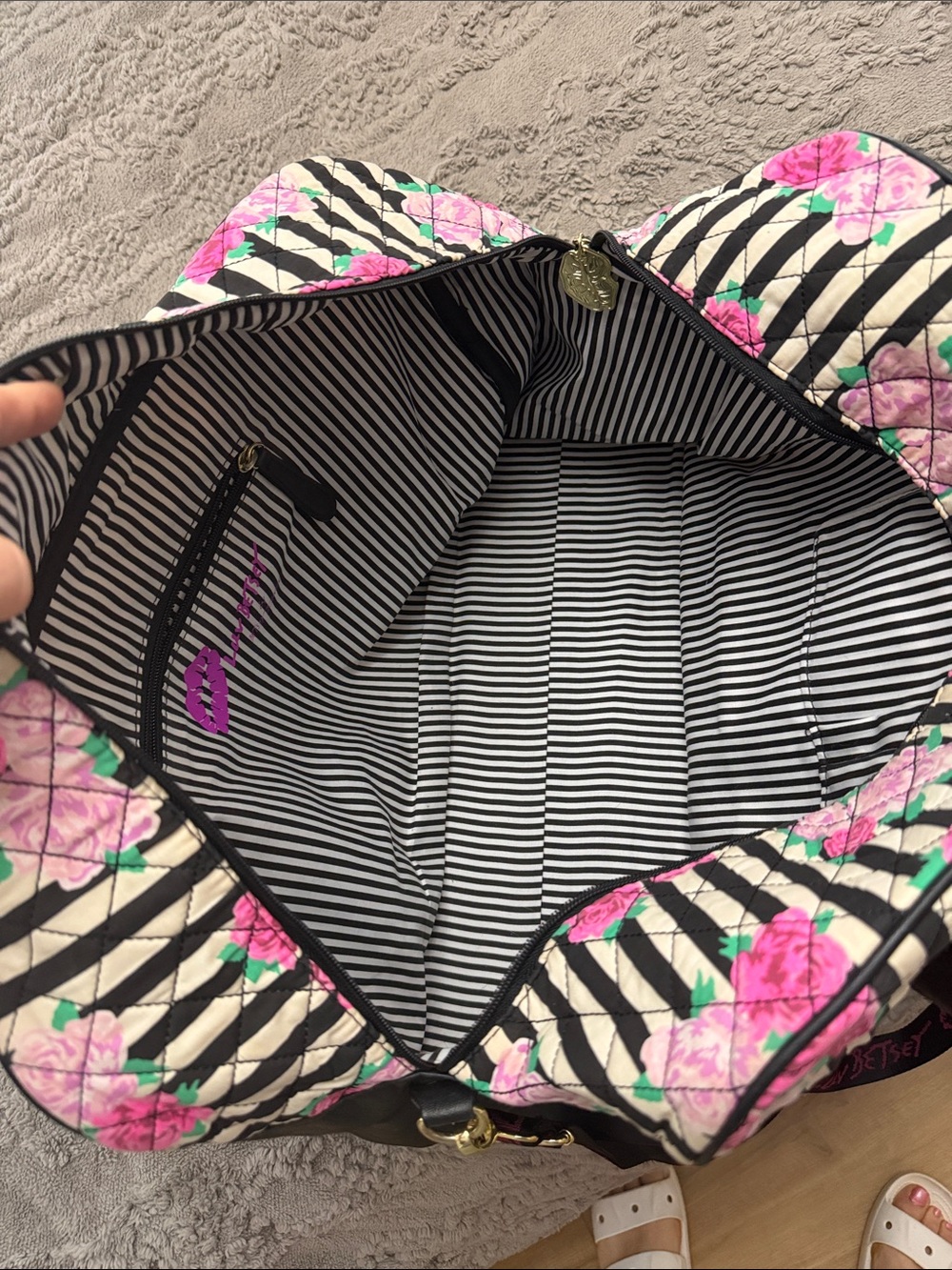 Betsy Johnson Quilted Weekender Tote Bag - Picture 5 of 8